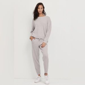 Naked Cashmere Campbell Aubrina ribbed jogger sweater set in grey (medium)